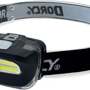 Dorcy 8-LED Adjustable LED Headlight Flashlight with Blinking Red Light Setting and Push Button Switch, Black (41-2095)