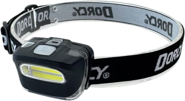 Dorcy 8-LED Adjustable LED Headlight Flashlight with Blinking Red Light Setting and Push Button Switch, Black (41-2095)