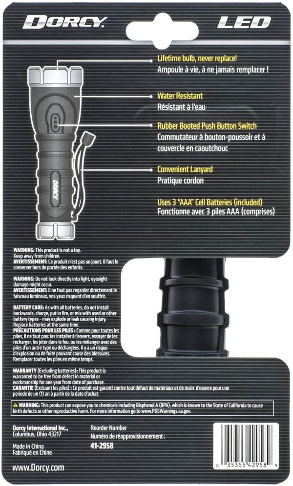Dorcy 120-Lumen Weather Resistant LED Flashlight with Non-Slip Grip and Nylon Lanyard, Assorted Colors (41-2958) - Image 6
