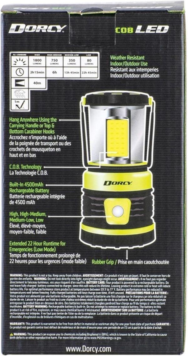 Dorcy 41-3125 1,800-Lumen Rechargeable Adventure Lantern, Multicolored - Image 5